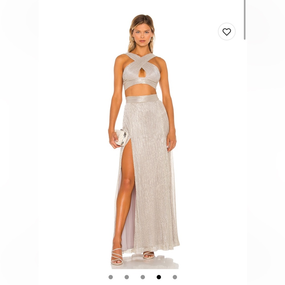 Nookie Alchemy matching skirt and crop top set in crystal XS